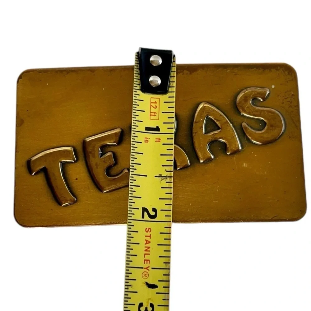 Vintage Texas Solid Brass Belt Buckle Lonestar State Western Streetwear
